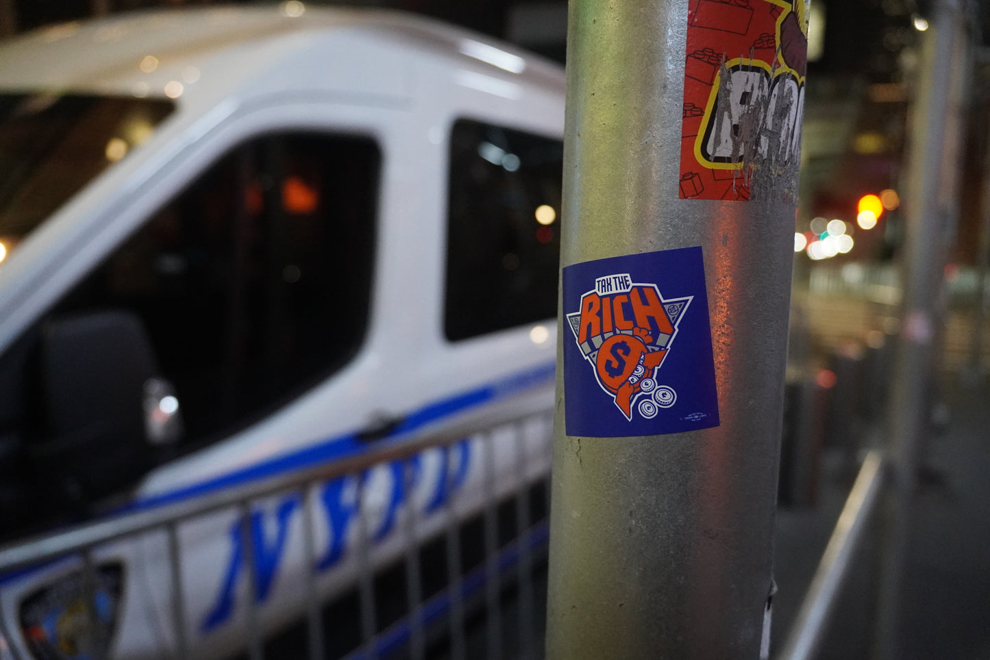 Tax the Rich NY Basketball Sticker