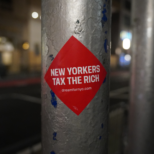New Yorkers Tax the Rich Sticker (Square)