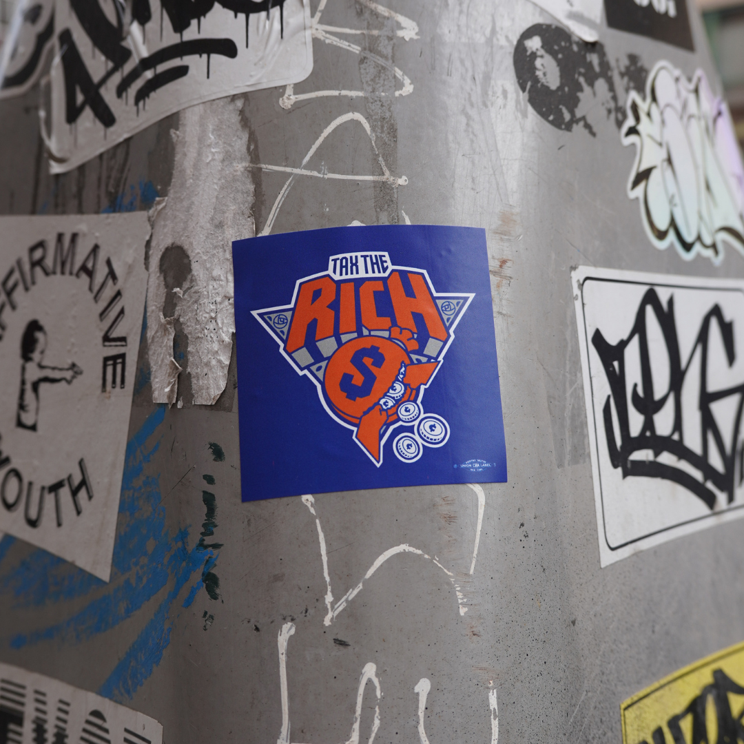 Tax the Rich NY Basketball Sticker