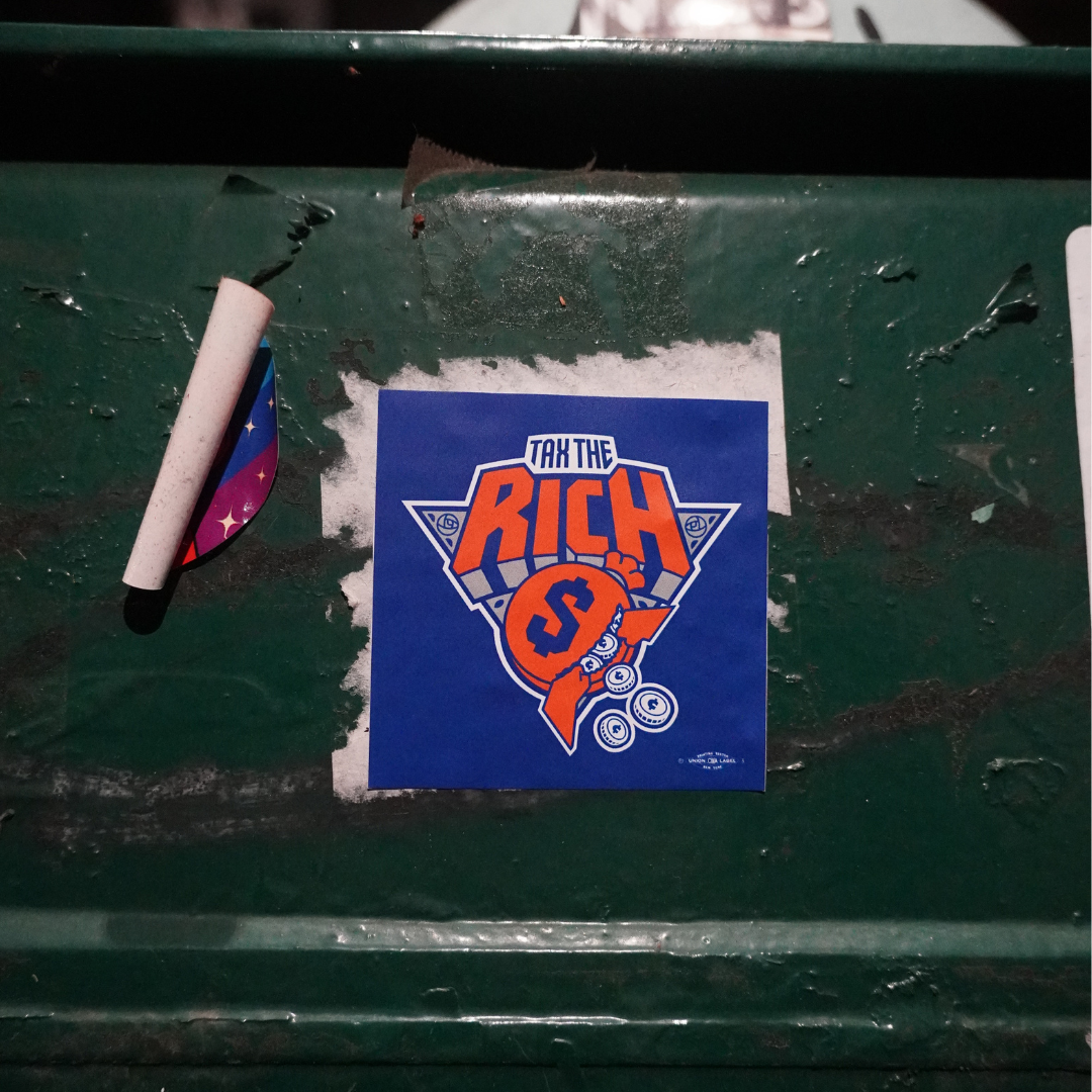 Tax the Rich NY Basketball Sticker